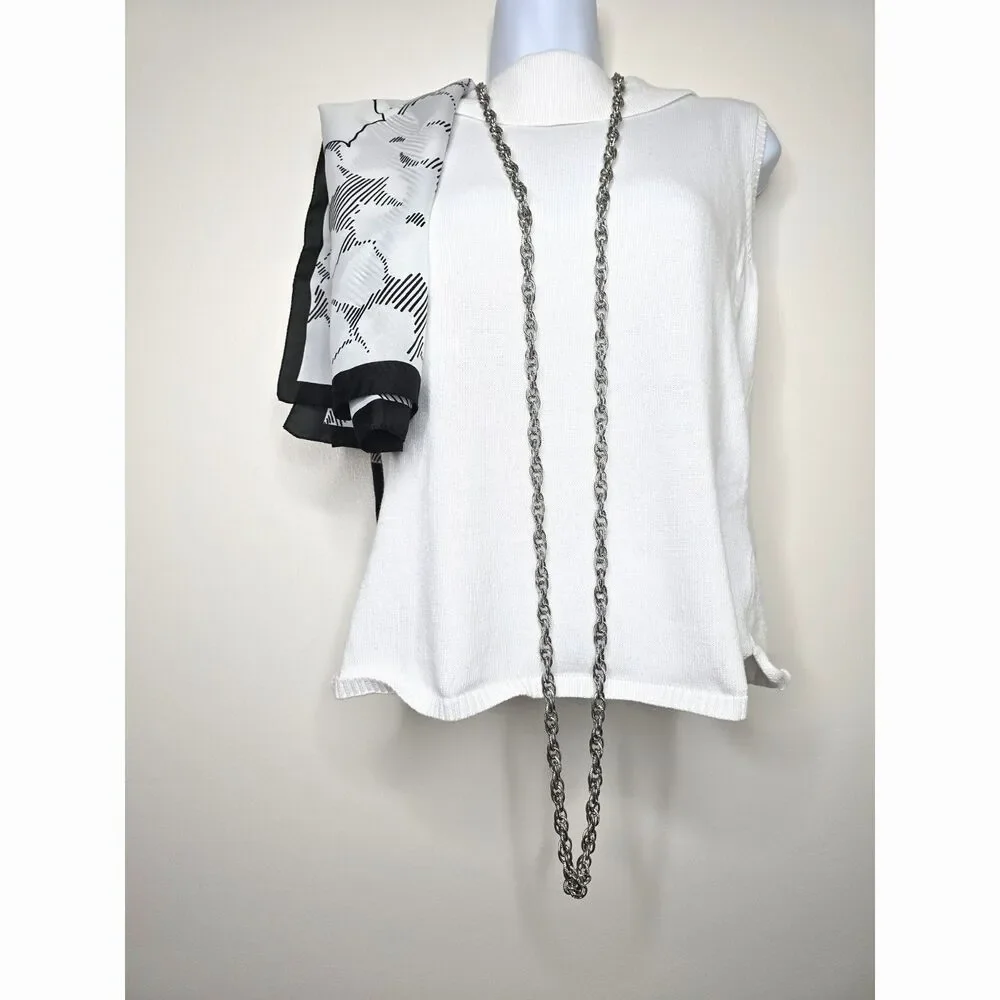 Silver Tone Twisted Rope Link Chain Necklace 62” Long Layering Statement or Belt